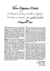 First page of the score: Beguine Motets