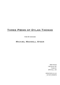 First page of the score: Dylan Thomas Poems