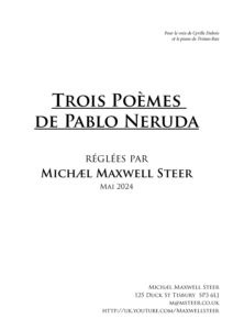 First page of the score: Neruda Songs